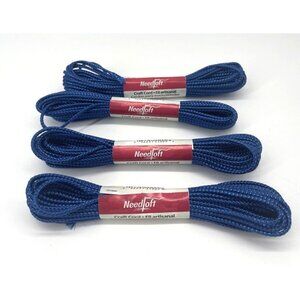 Lot of 4 Needloft Craft Cord 10 Yards Each Nylon Blend Metallic Blue 55002 NEW